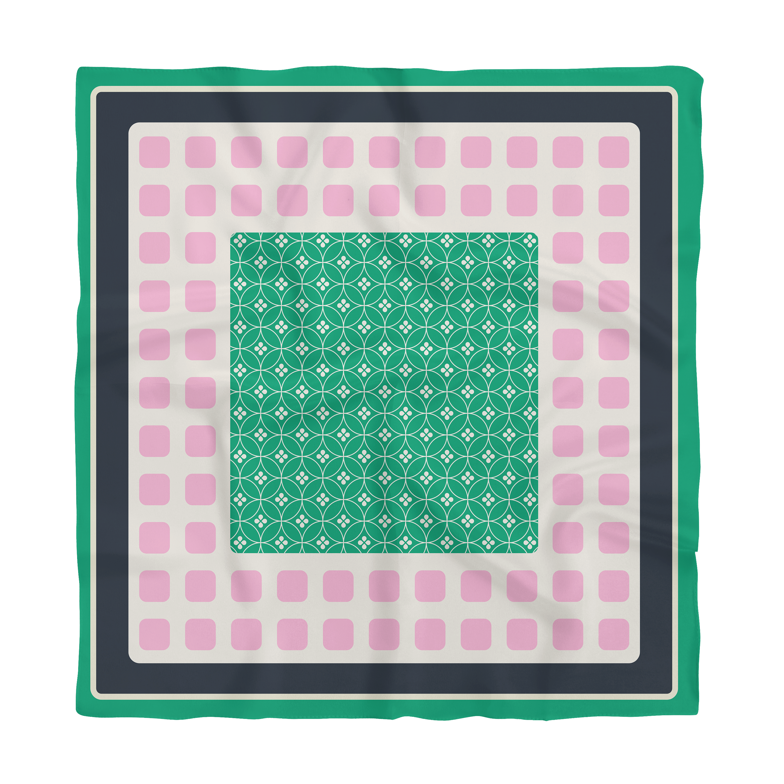 Cubes Silk Scarf (Pink)