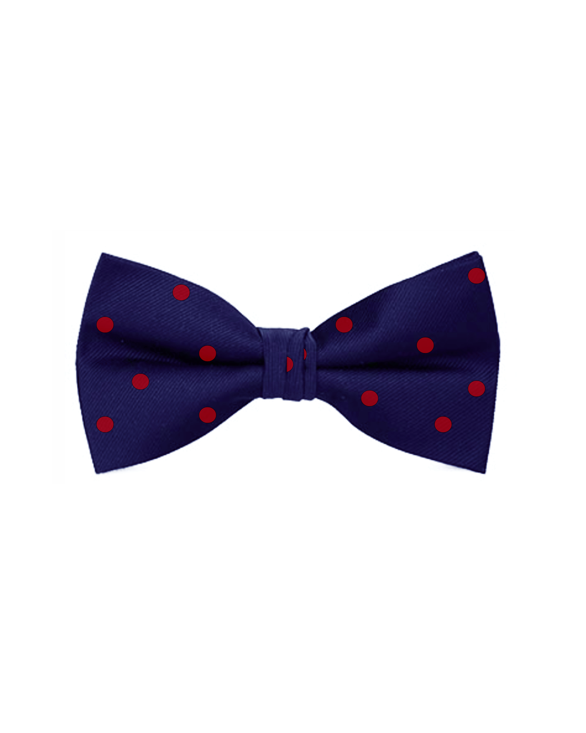 Red Dots Bow Tie (Navy Blue)