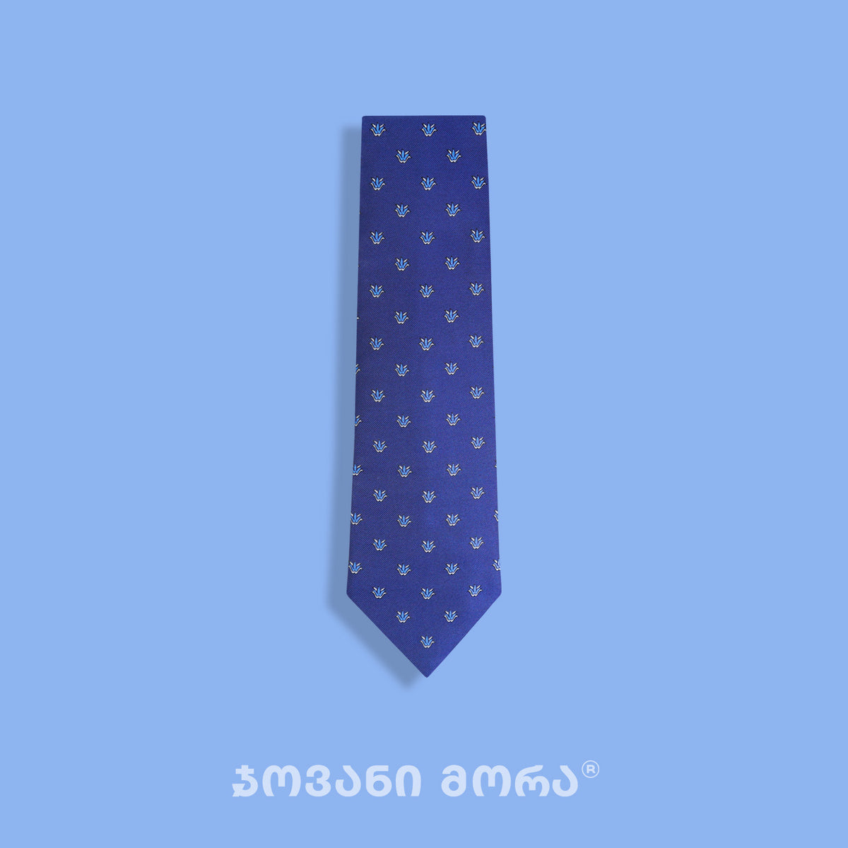 ჰალსტუხი - სამოთხის ჩიტი - ნატურალური აბრეშუმი - ლურჯი
