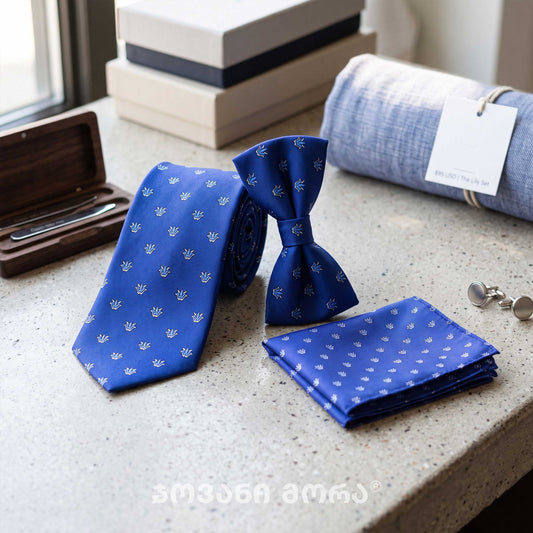 Pocket Squares - Natural Silk - Bird of Paradise - Blue