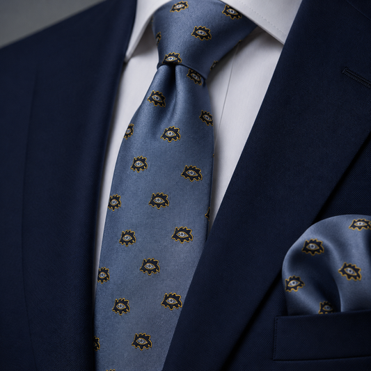 Ties - Tholige eye - Natural Silk - Sky Blue