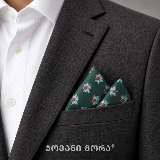 Pocket Squares - Natural Silk - Lega Magnolia - Green
