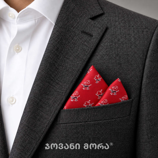 Pocket Squares - Natural Silk - Deer’s Leap - Red