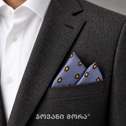 Pocket Square – Tholige eye – Natural Silk – Sky Blue