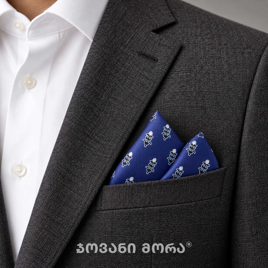 Pocket Square – Tholige – Natural Silk – Blue