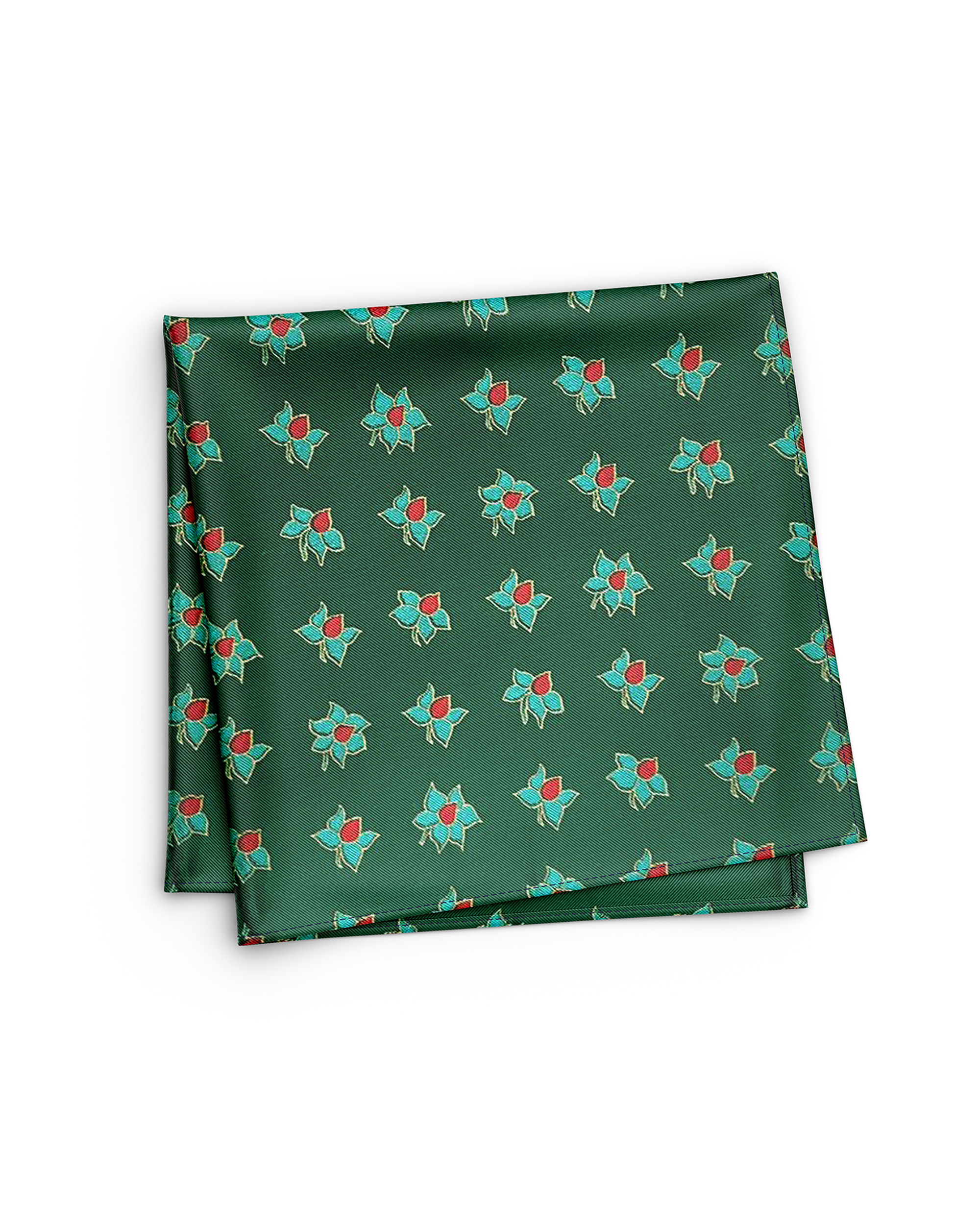 Lega Magnolia Silk Tie & Pocket Square Set (Green)